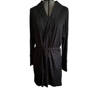 Jaclyn Intimates Dark Gray 2-Pc Sleep/Lounge Set Robe & Chemise Size L
